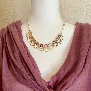 Tri color silver necklace & bracelet set